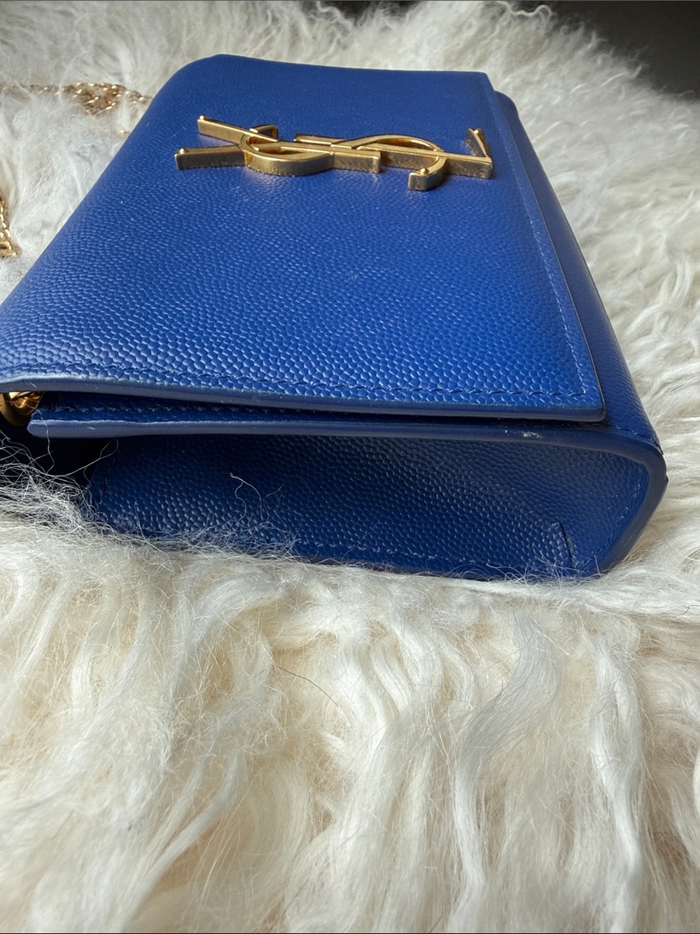 Saint Laurent Royal Blue YSL Monogram Chain Crossbody - Picture 3 of 9